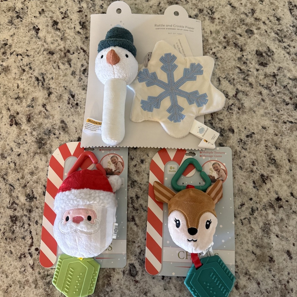 Cloud Island Baby Christmas Stocking Stuffers Handheld Toys For Baby Lot 0f 3